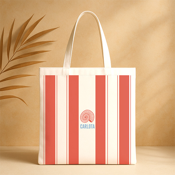 Tote Bag Rayas con Iconos personalizada