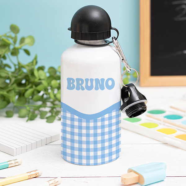 Pack Escolar Infantil Cuadros Azules personalizado