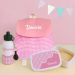 Miniatura de Pack Escolar Infantil Cuadros Rosas personalizado