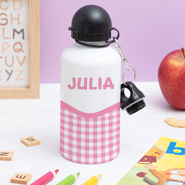 Pack Escolar Infantil Cuadros Rosas personalizado