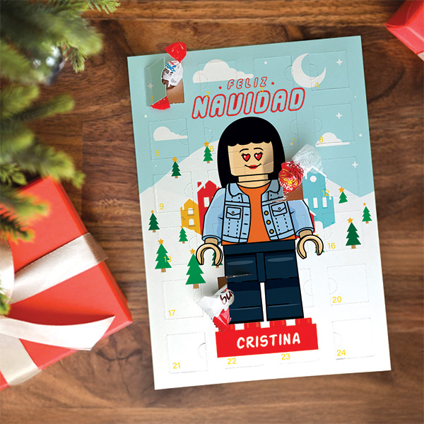 Calendario de Adviento Lego Navidad con Nombre personalizado