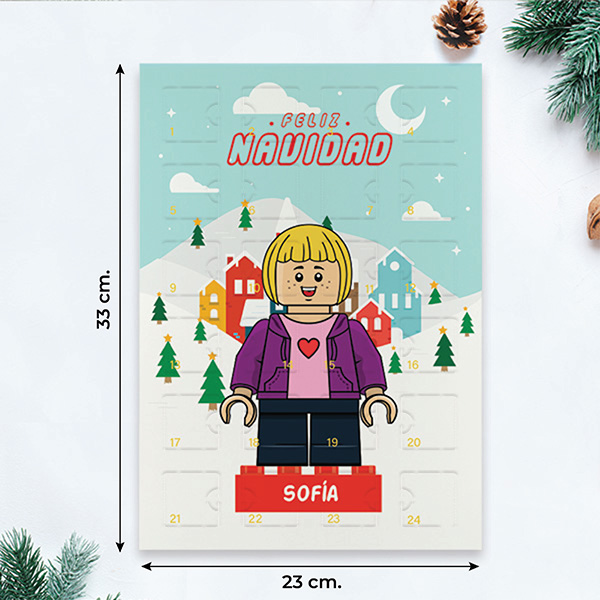 Calendario de Adviento Lego Navidad con Nombre personalizado
