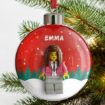 Miniatura de Bola Colgante para Árbol de Navidad con Bosque, Lego y Nombre personalizado