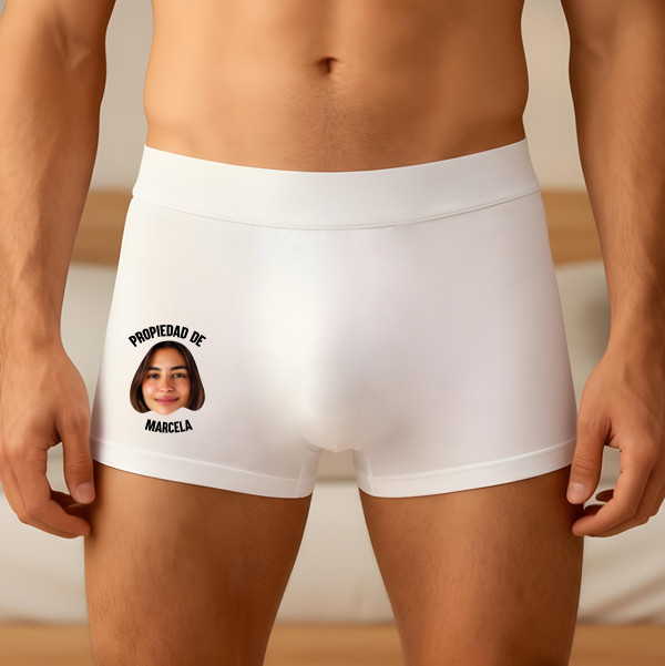 Calzoncillo Propiedad de Chica con Foto y Nombre personalizado