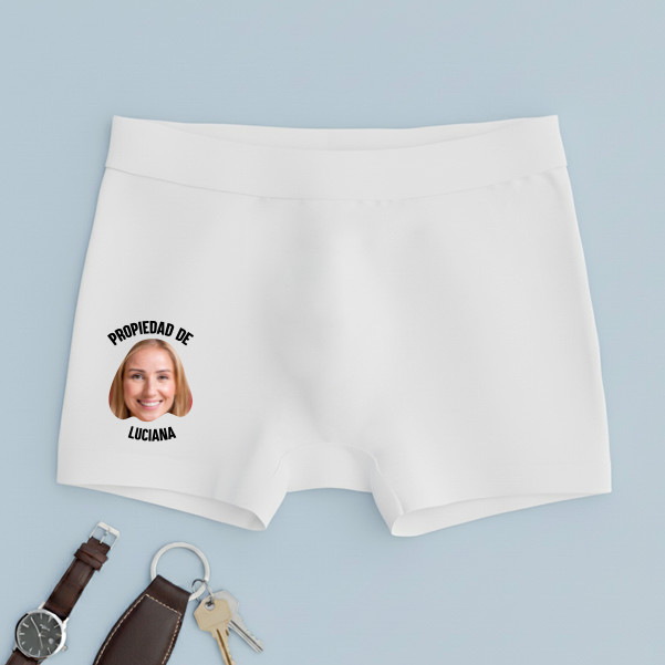 Calzoncillo Propiedad de Chica con Foto y Nombre personalizado