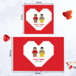 Miniatura de Caja de Dulces Corazon y Muñecos Lego con Nombres y Texto personalizado