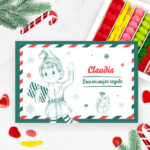 Miniatura de Caja de Dulces Muñeco Elfo con Nombre y Texto personalizado