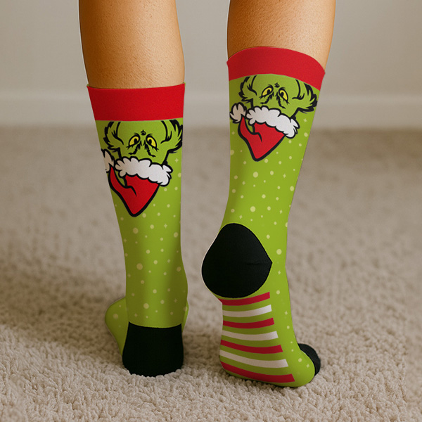 Calcetines El Grinch de la Navidad con Nombre personalizado