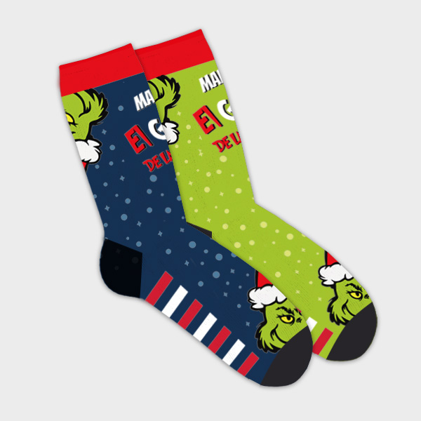 Calcetines El Grinch de la Navidad con Nombre personalizado