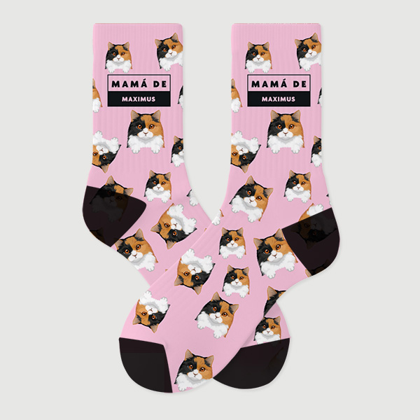 Calcetines con Cartelera Mamá o Papá de Mascota con Nombre personalizado