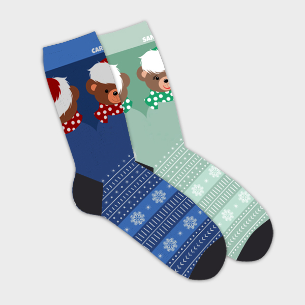 Calcetines Oso Navideño con Nombre personalizado