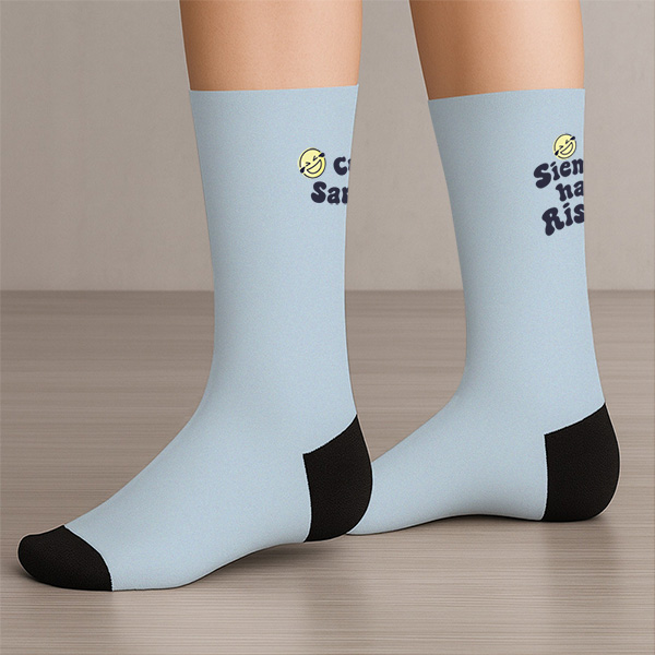 Calcetines Emojis de Risa con Frase y Nombre personalizado