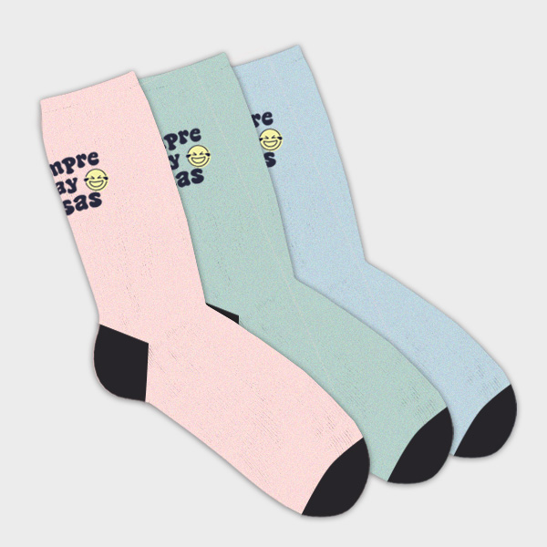 Calcetines Emojis de Risa con Frase y Nombre personalizado