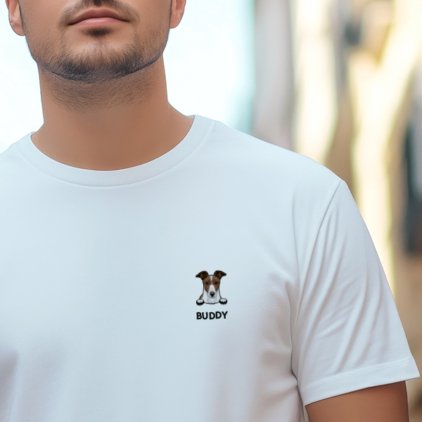 Camiseta con Ilustración Mini de Mascota con Nombre personalizado