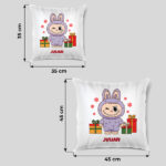 Miniatura de Cojín Labubu Navideño con Nombre personalizado