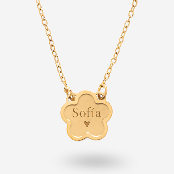 Colgante Flor con Nombre personalizado