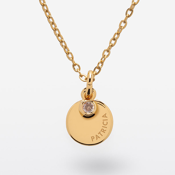 Colgante Redondo con Strass y Texto personalizado