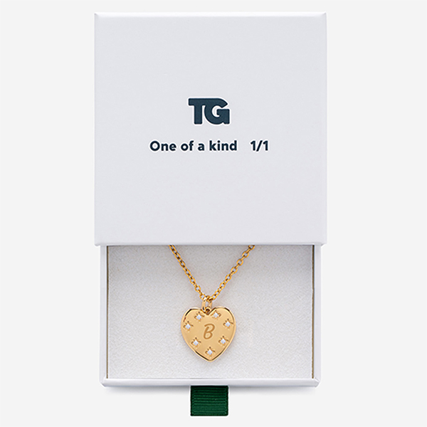 Colgante Corazón con Brillantes y Texto personalizado