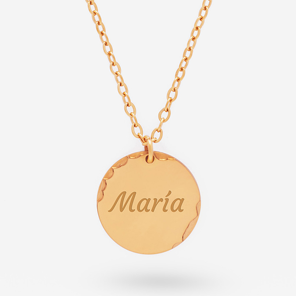 Colgante Redondo con Escamas y Texto personalizado