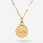 Miniatura de Colgante con Brillantes Superiores y Texto personalizado