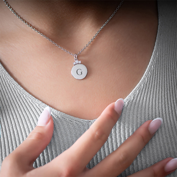 Colgante con Brillantes Superiores y Texto personalizado