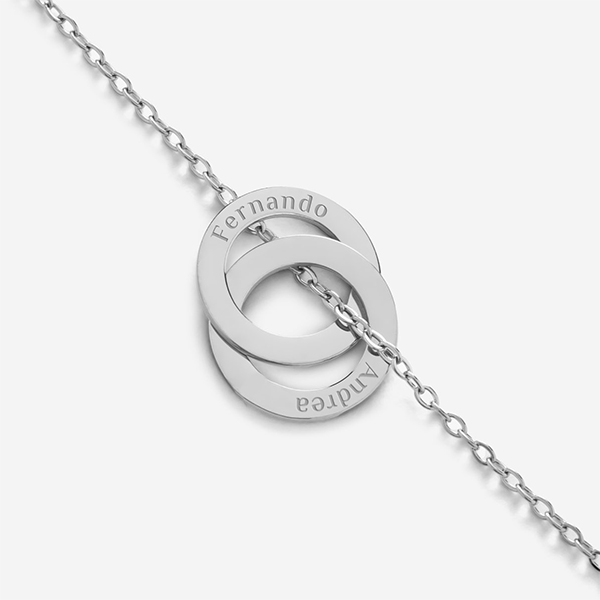 Collar Aros Entrelazados con Texto personalizado