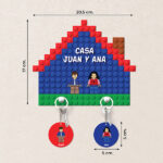 Miniatura de Colgador de Llaves Casita Lego con Texto personalizado