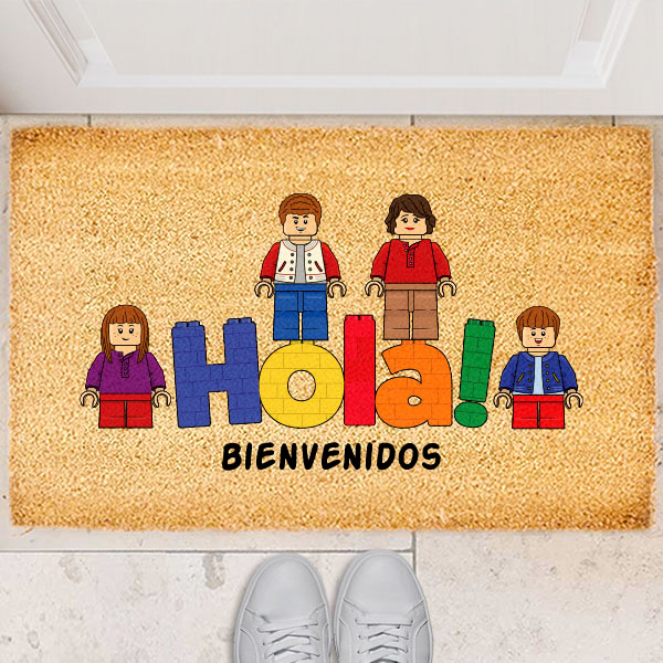 Felpudo Lego HOLA con Texto personalizado