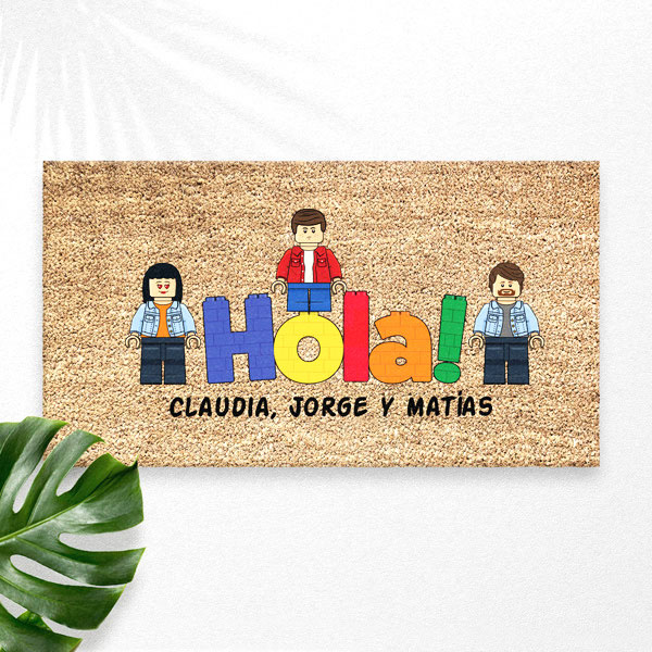 Felpudo Lego HOLA con Texto personalizado