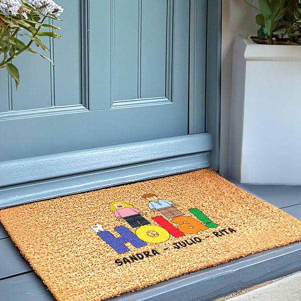 Felpudo Lego HOLA con Texto personalizado