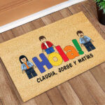 Miniatura de Felpudo HOLA con Minifiguras Lego personalizadas y Texto personalizado