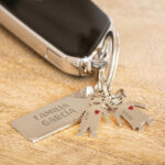 Miniatura de Llavero de Acero con Texto y Muñecos personalizados