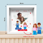 Miniatura de Cuadro con minifiguras Lego, Corazón con Foto y Texto personalizado