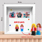 Miniatura de Cuadro con minifiguras Lego, 3 Fotos y Texto personalizado