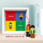 Miniatura de Cuadro con minifiguras Lego, Años y Nombres personalizados