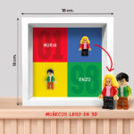 Miniatura de Cuadro con minifiguras Lego, Años y Nombres personalizados
