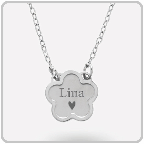 Colgante Flor con Nombre personalizado