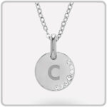 Miniatura de Colgante Redondo con Brillos Laterales y Texto personalizado