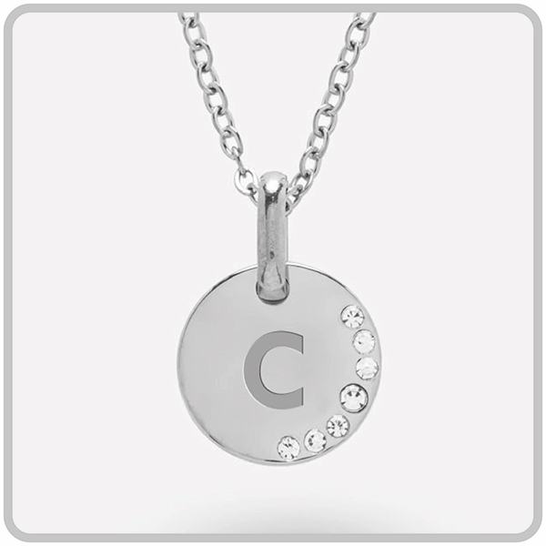 Colgante Redondo con Brillos Laterales y Texto personalizado