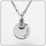 Miniatura de Colgante Redondo con Strass y Texto personalizado