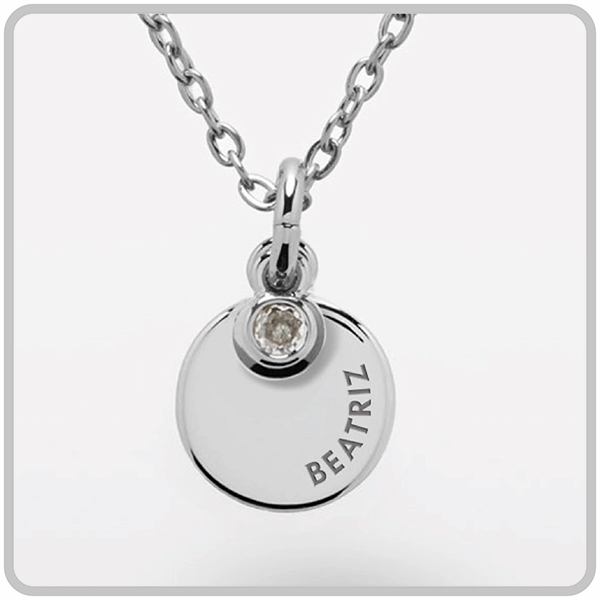 Colgante Redondo con Strass y Texto personalizado