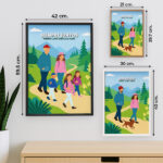 Miniatura de Póster Familia en Montaña con Nombres y Texto personalizado