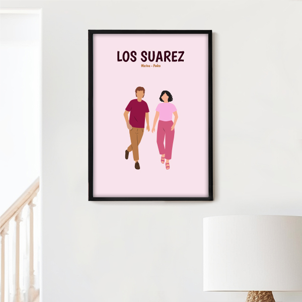 Póster Familia de Frente con Nombres y Texto personalizado