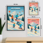 Miniatura de Póster Esquí en Montaña con Nombres y Texto personalizado
