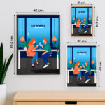 Miniatura de Póster Ilustración de Pareja con Nombres y Texto personalizado