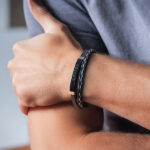 Miniatura de Pulsera de Hombre Doble con Texto personalizado