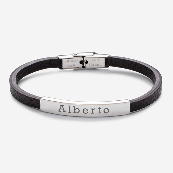 Pulsera de Hombre Sencilla con Texto personalizado