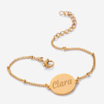 Miniatura de Pulsera de Mujer con Colgante Redondo y Texto personalizado