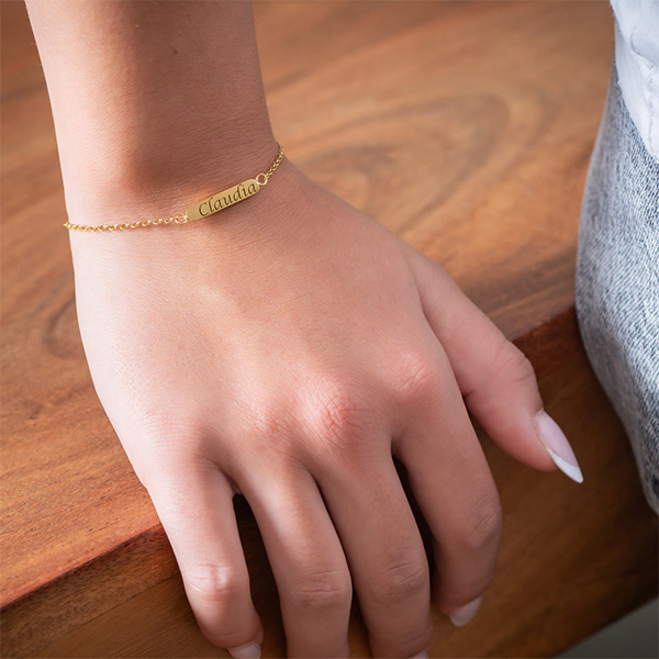 Pulsera de Mujer Bloque con Texto personalizado