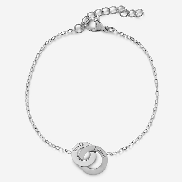 Pulsera de Mujer Aros Cruzados con Nombres personalizados